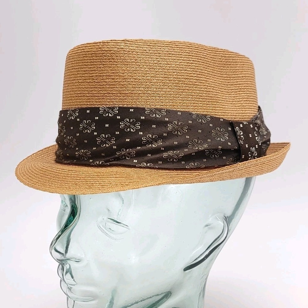 Vintage 1950s Milan Straw Fedora Hat Cooper's 7-1/8 Mens Cap Italian
